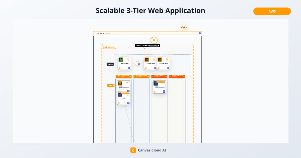 Third Web Application Example Scalable 3-Tier Web Application | Canvas Cloud AI